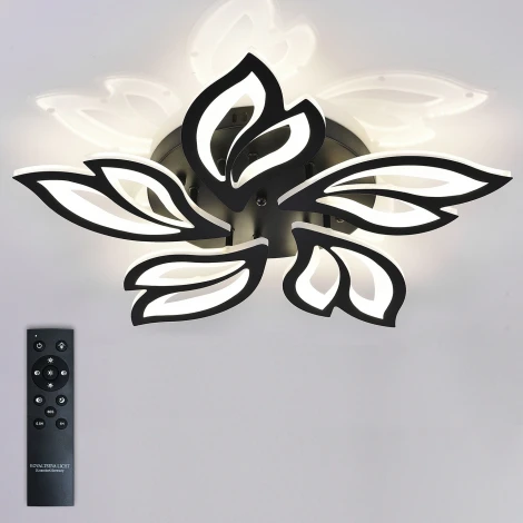 Потолочная люстра Natali Kovaltseva HIGH-TECH LED LAMPS 82006 BLACK (регулировка яркости, 220V, пульт управления, цветы)