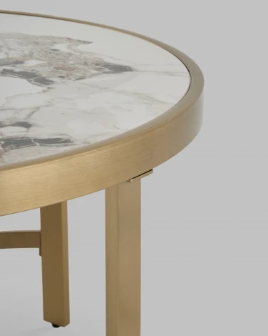 Журнальный столик Адриана 80*80 см светлая керамика Stool Group арт.УТ000041494