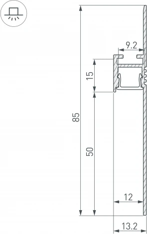 Профиль ARH-PLINTUS-50-FANTOM-3000 BLACK (Arlight, Алюминий) 052699