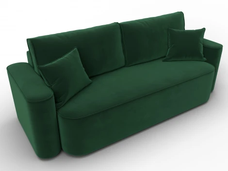 Диван прямой Лига-118 НПБ (ДСП,ЛДСП,Брус,Фанера,Велюр/Зеленый) Лига Диванов 137074