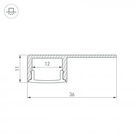 Профиль ARH-DECORE-S12-LINE-EDGE-2000 ANOD (Алюминий) 023894 Arlight