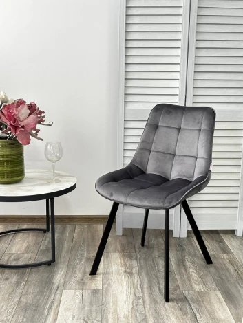 Стул ONION G062-40 серый, велюр/ черный каркас М-City