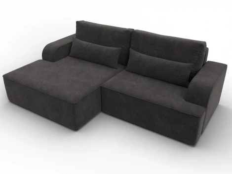 Диван угловой Лига-120 угол левый (ДСП,Брус,Фанера,ЛДС,Велюр/Темно-коричневый) Лига Диванов 137289L