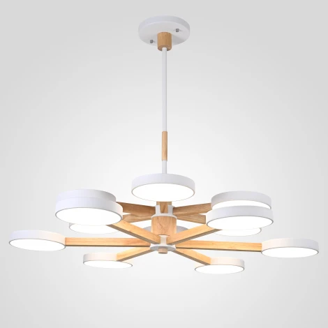 Потолочная люстра Wi-Fi на штанге Turna Dbl L12 White By ImperiumLoft Turna-Dbl01 (LED, 220V, голосовое управление, умный дом - Алиса)