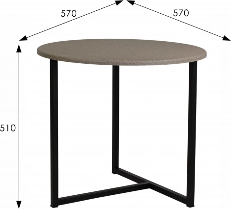 Стол журнальный BeautyStyle 27 текстиль темный/черный Mebelik арт.009007