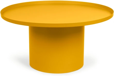 Fleksa Круглый журнальный столик из горчичного металла Ø 72 см La Forma (ex Julia Grup) арт.156993