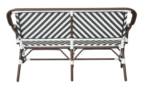 "Кабри" диван двухместный из искусственного ротанга, цвет черно-белый 4SIS ZF2186C Black