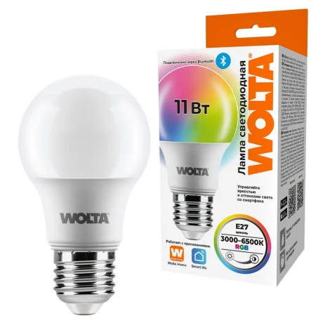 Светодиодная лампа SMART 11Вт RGB E27 Wolta Wstd-A60 WSTD-A60-11WRGBE27-SH
