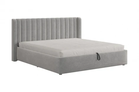 Кровать с подъемным механизмом Ева 180х200 см Mebelson (ДСП,ЛДСП,Велюр/Серый) арт.ZP.KM1.8-23.2173