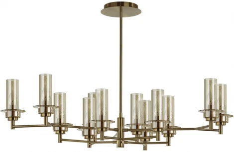 Потолочная люстра на штанге Lumion Madonna 6554/12C бронза/коньячный/металл/стекло E14 12*40W 220V