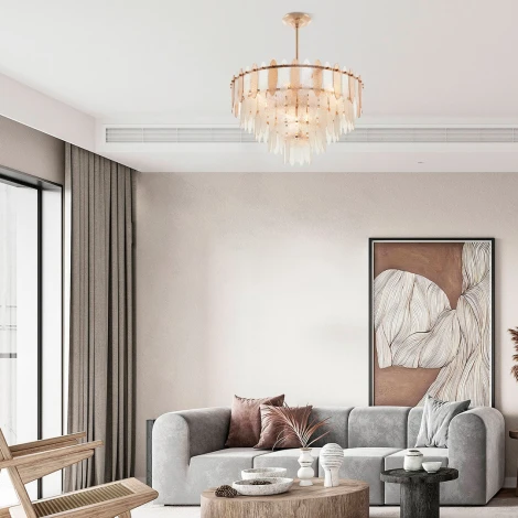 Подвесная люстра хрустальная на штанге Arte Milano Sorrento-1309 371309/9/300/580 GD (220V)