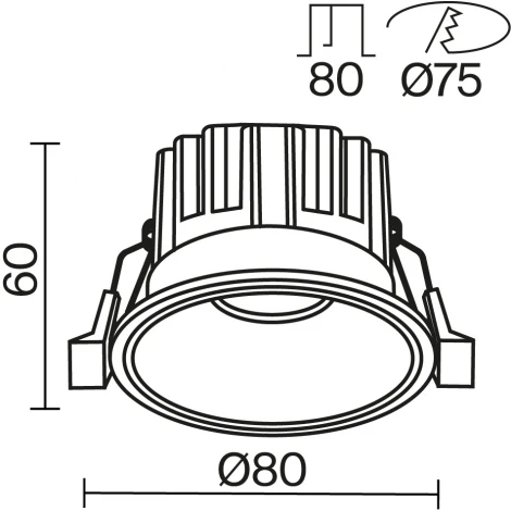 Встраиваемый светильник Maytoni Round DL058-12W3K-B (LED, 220V, круглые)