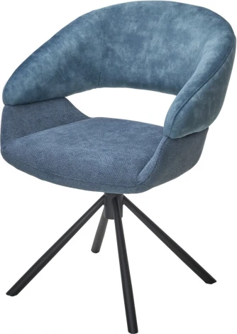 Стул M-City EMBER 360 град. поворот. 7525-56 Синий, велюр/ ENJOY-315 Синий, ткань/ Черный
