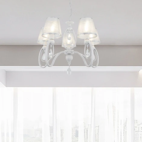 Подвесная люстра Arte Milano AM347203 347203/5 WT+SL (220V, подвески, на цепи)