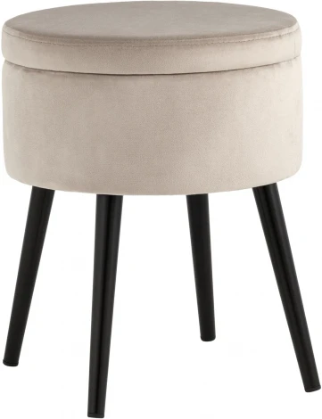 Пуф Клайс с ящиком велюр серо-бежевый УТ000035912