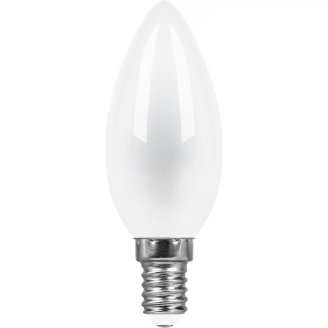 Лампочка светодиодная филаментная E14 9W 220V свеча белая 4000K Feron 25957