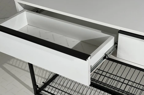 Обувница Крафт 2, цвет черный муар/белый Mebelson (арт.LMN-02.2342)