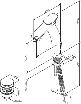 Смеситель Am.Pm Spirit V2.0 F70A92200 для раковины, с донным клапаном (уценка: царапина)