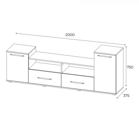 Тумба под ТВ ТЭКС Парус 2, белый