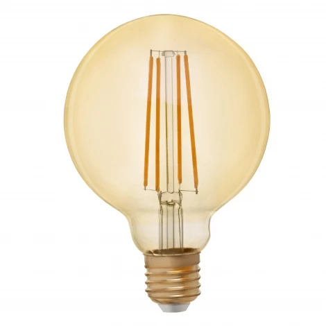 Лампочка светодиодная филаментная E27 7W ЭРА F-LED G95-7W-824-E27 gold