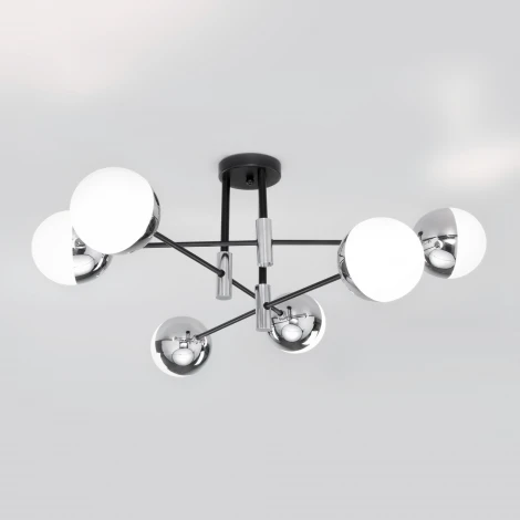 Умная потолочная люстра на штанге Eurosvet Nuvola 70129/6 хром (220V, шарики)