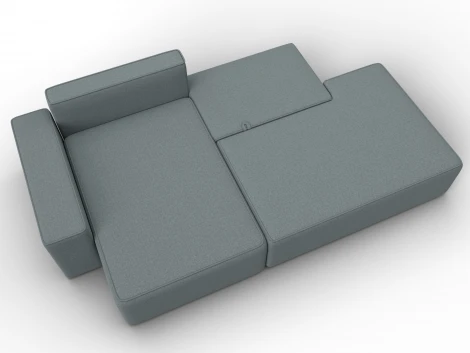 Диван угловой Лига-079 угол левый (ДСП/Пластик/Рогожка/Серый) Лига Диванов 129813L