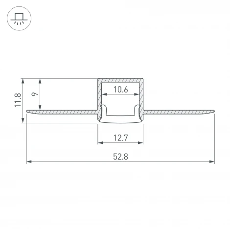 Профиль FANTOM-BENT-W12-TOP-2000 ANOD (Arlight, Алюминий) 040327 ARH-FANTOM