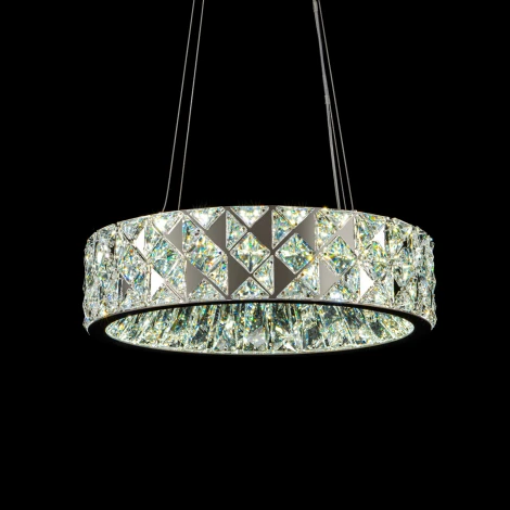 Подвесная люстра светодиодная хрустальная с пультом с регулировкой цветовой температуры Modelux ML.335.400 CR