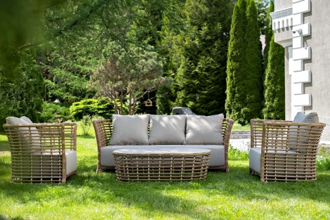 "Валенсия" лаунж-зона из искусственного ротанга, цвет соломенный 4SIS арт.УТ-00009998