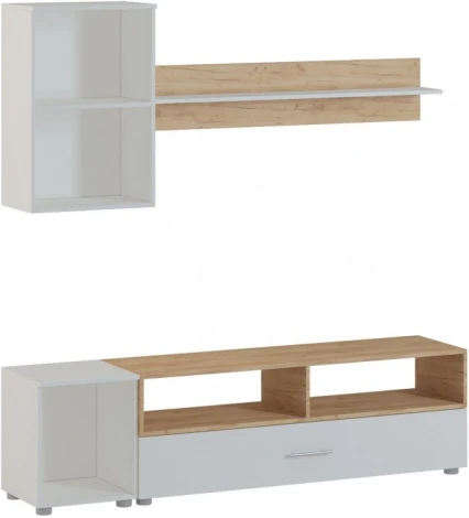 Готовая гостиная Алонсо (Алонсо белая / дуб золотой) Woodville арт.398918