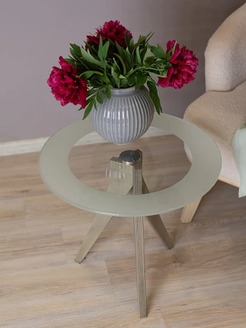 Стол журнальный Рилле 441 шимо/стекло прозрачное Mebelik 009582