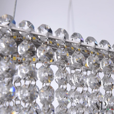 Подвесная люстра светодиодная APL LED Sicilia SH04.52.C.Ni.4000 (220V, хрусталь, на тросе)