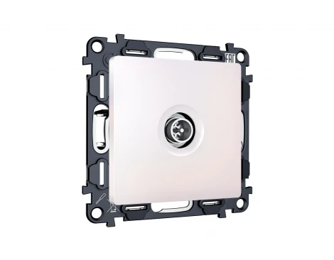 Комплект механизма ТВ-розетки оконечной экранированной встраиваемый (жемчуг) Ambrella Volt QUANT MA213005