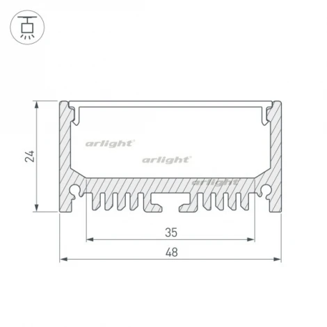 Профиль ARH-LINE-2448-2000 ANOD (Алюминий) 018684 Arlight
