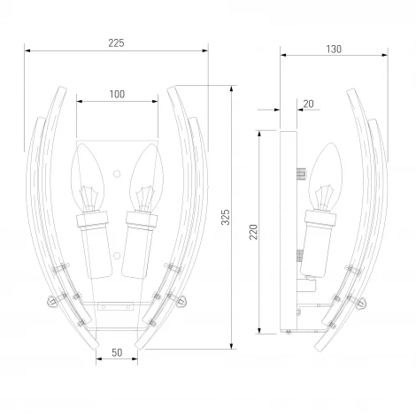 Бра с фактурным стеклом Eurosvet Flowers 101015 латунь