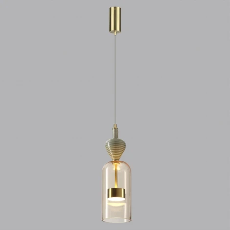 Подвесной светильник каскадный Odeon Light Palleta 5045/12LB античн.бронза/янтарный/металл/стекло/керамика LED 12W 4000К 1400Лм (220V, на проводе)