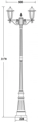 Наземный фонарь Oasis Light PETERSBURG S 79809SA Bl (220V, фонарь, IP44)