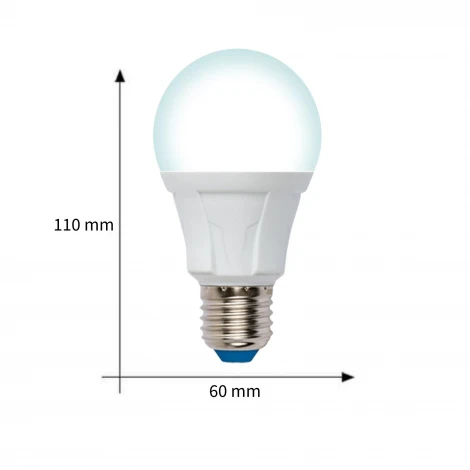 Лампочка светодиодная шар белая E27 12W 4000K Uniel LED-A60 12W/4000K/E27/FR/DIM PLP01WH