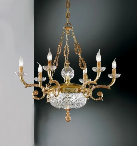 Подвесная люстра Nervilamp 570 570/6+2+1 (220V, на цепи, подсвечник, свеча)