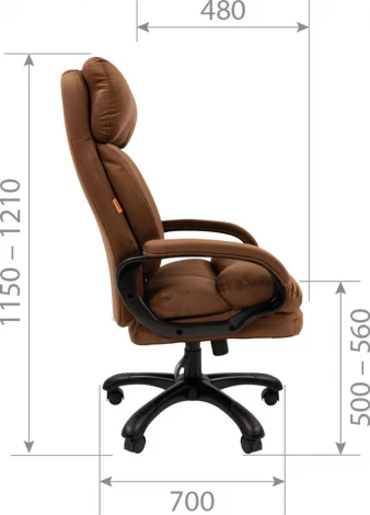 Компьютерное кресло CHAIRMAN HOME 505 (Пластик,Велюр/Коричневый)