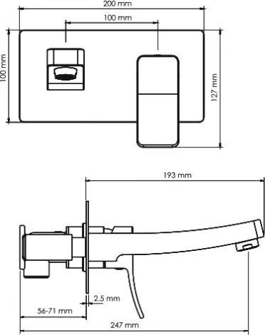 Смеситель Wasserkraft Aller 10630 С ВНУТРЕННЕЙ ЧАСТЬЮ, для раковины
