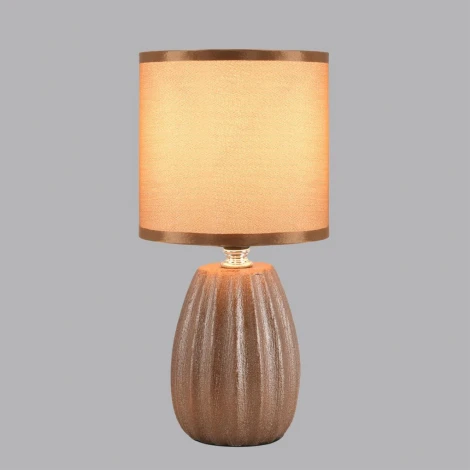 Настольная лампа Lumion Evana 8171/1T коричневый, керамика/текстиль E14 1*40W 220V (выключатель, круглые)