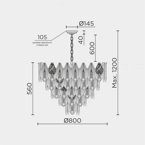 Подвесная люстра хрустальная Modelux ML.6228.800 GD