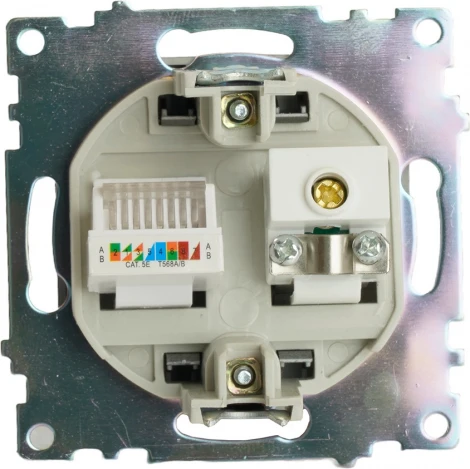 ТВ-розетка и Ethernet RJ-45 (графит) Stekker Катрин 49417