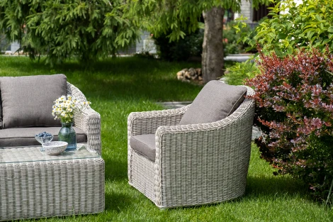 Кресло из искусственного ротанга, цвет бежевый 4SIS Кон Панна YH-C1808W beige