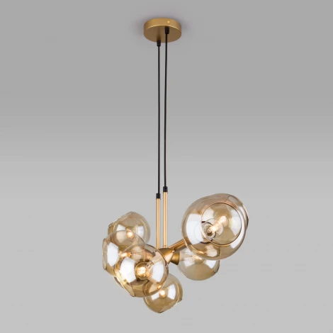 Подвесной светильник Eurosvet Roger 70113/8 янтарный (220V, на проводе, шарики)