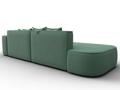 Диван угловой Лига-065 угол правый (ДСП/Пластик/Рогожка/Зеленый) Лига Диванов 129801