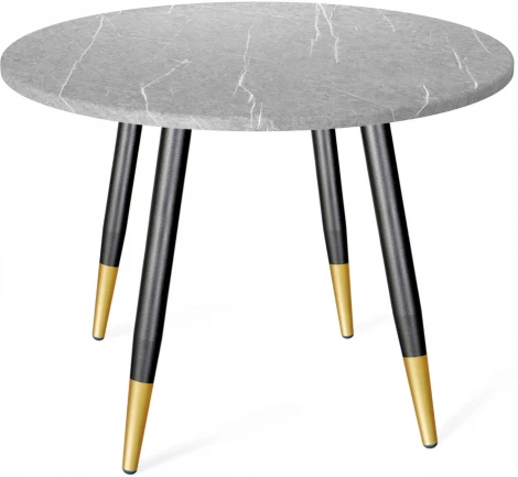 Стол Sheffilton SHT-TU14/TT 90 МДФ черный муар/золото/серый мрамор