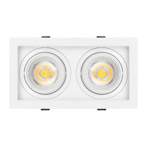 Встраиваемый светильник светодиодный MS-VORTEX-BUILT-S210x117-2x20W Warm3000 (WH-WH, 40 deg, 230V) (Arlight, IP20 Металл) 057763