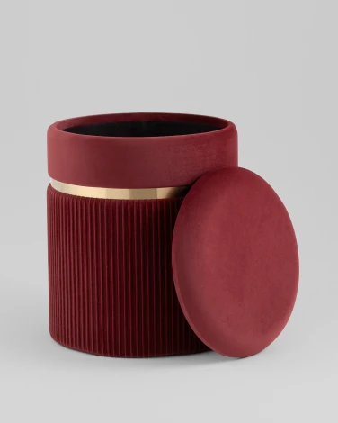 Пуф Миранда с ящиком велюр бордовый Stool Group УТ000042175